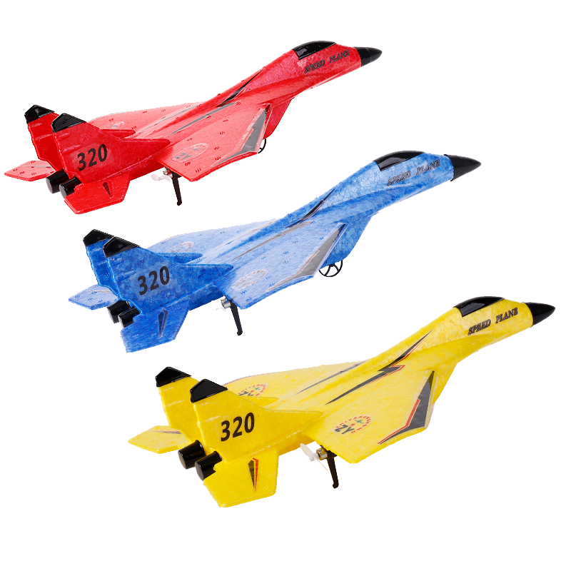 ZY-320遥控飞机战斗机航模固定翼滑翔机充电耐摔飞行器无人机儿童玩具模型生日礼物男孩红色双电套餐