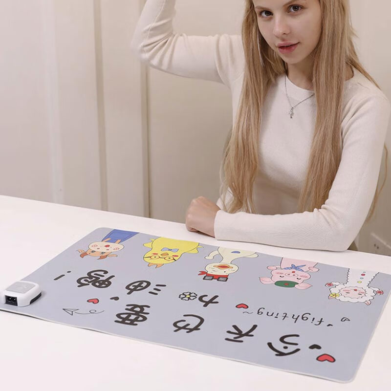 加热暖桌垫暖桌垫办公室电脑桌面保暖学生写字暖手超大wj 加油鸭(220v