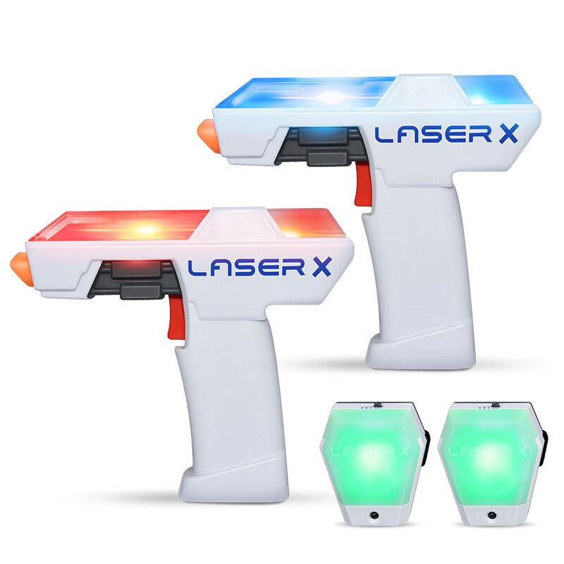 LaserX儿童电动声光玩具枪 迷你小枪声光男孩玩具双人对战套装2支装 生日礼物 男生礼物 88053-106 迷你版 两支装