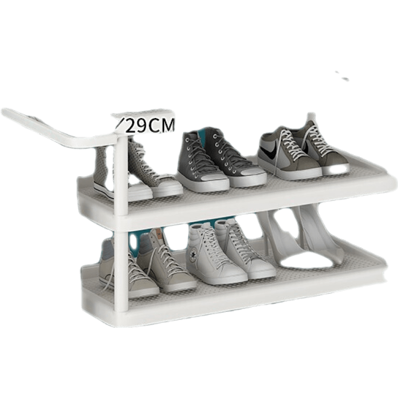 索尔诺 简易鞋架门口 多层家用经济型 小窄收纳神器 多层防尘鞋架宿舍室内好看出租房门口鞋架 米白色四层鞋架-XJ144