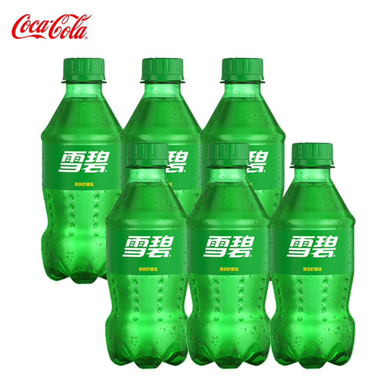 可口可乐(coca-cola)雪碧经典口味碳酸饮料汽水 300ml*6瓶