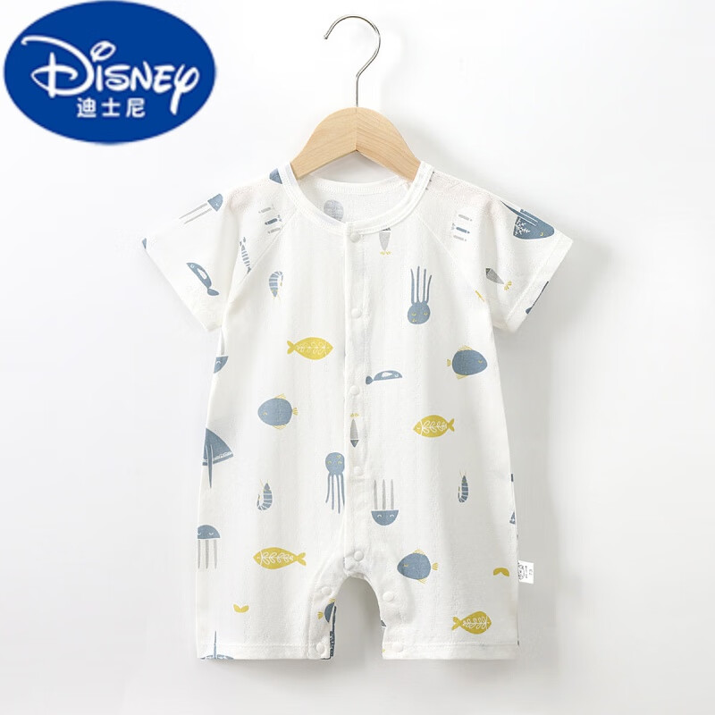 迪士尼(disney)婴儿短袖连体衣宝宝纯·棉夏装婴幼儿薄款睡衣哈衣