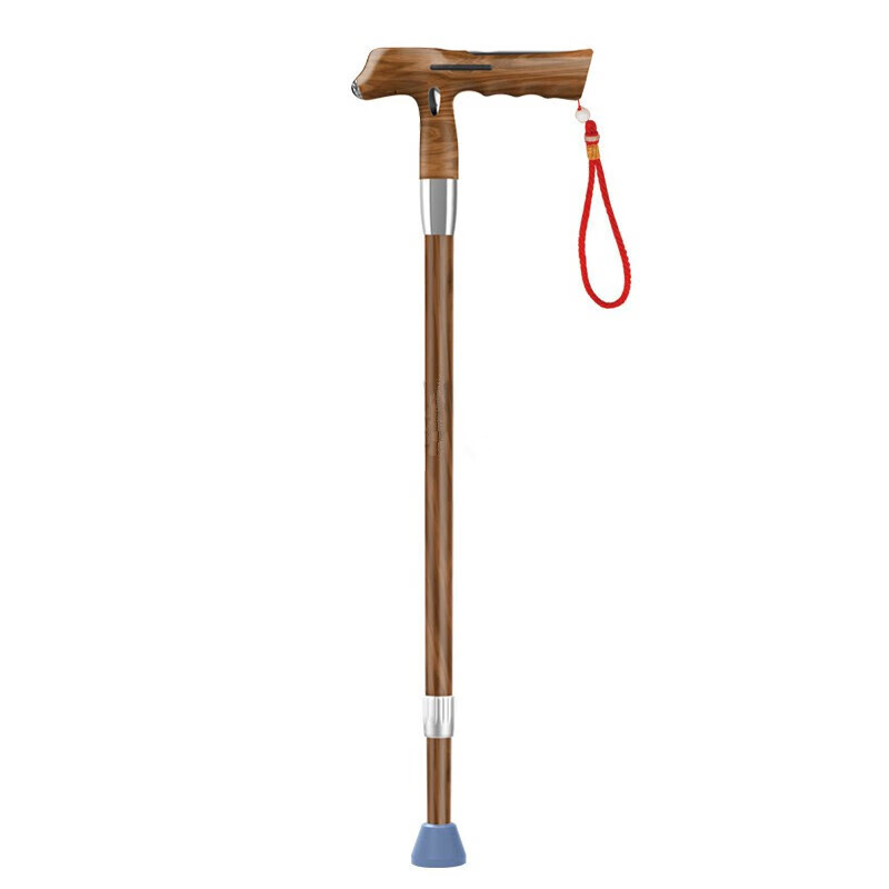 老人智能拐杖gps定位手杖伸缩拐棍通话摔倒报警带照 3g版梨花木纹