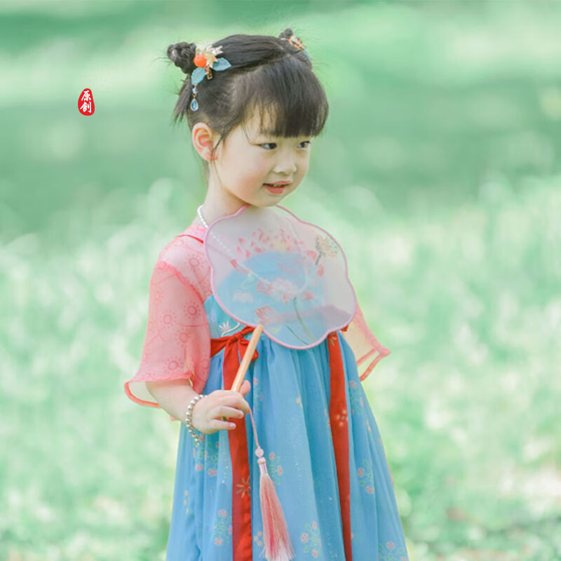 汉服头饰女童短发儿童古装古风发夹子发饰流苏小女孩中国风发卡子头花