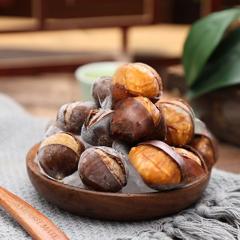 栗一郎冰栗有机开口栗子燕山甘栗冷热两吃即食带壳怀柔板栗零食软糯
