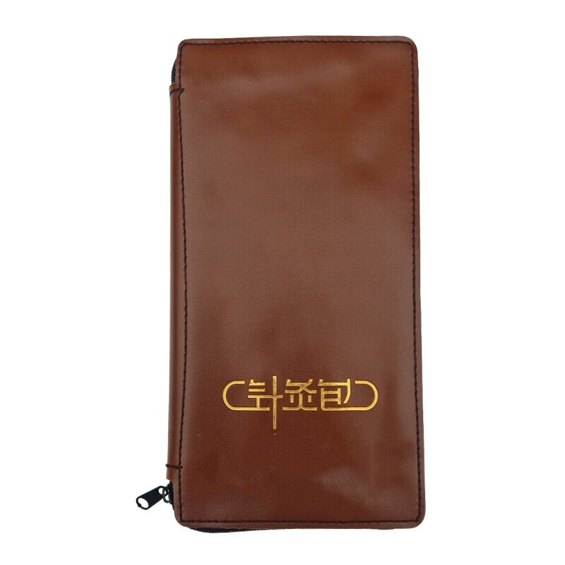 针灸包便携式收纳银针器械包练习中医练手用针包藏针夹皮革古风 空