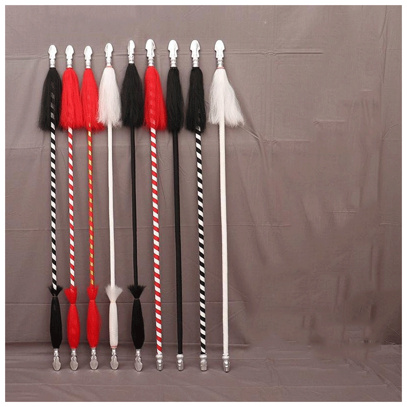 滕杆红缨枪红色花枪戏曲枪京剧道具刀马旦武术棍儿童红缨枪枪 木质