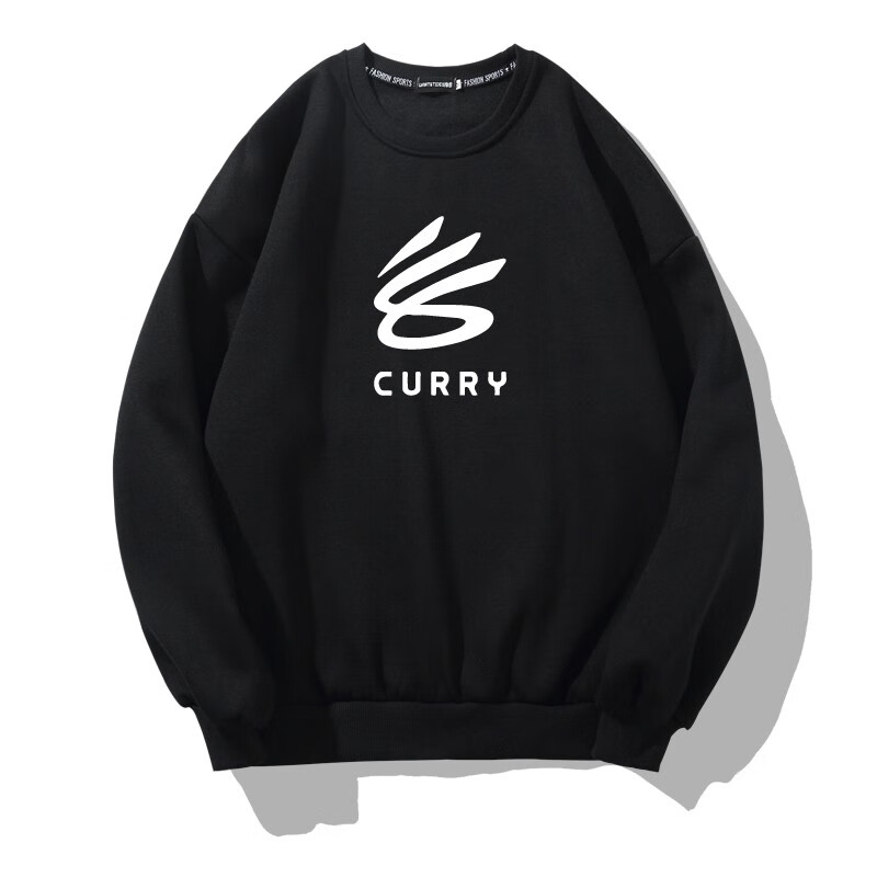 卫衣男潮牌春秋薄款ins男士无帽外套潮 库里标志【圆领/黑色薄款】 m