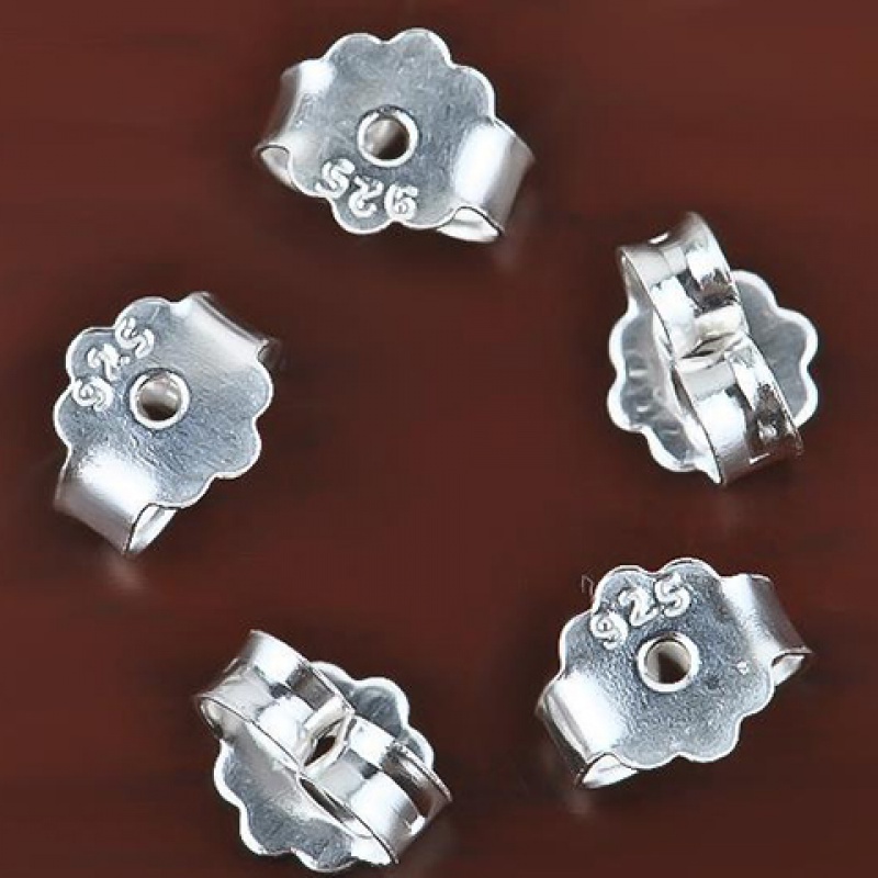 银耳塞蝴蝶款抗过敏耳堵耳钉托儿扣耳帽女银耳堵银饰配件耳饰依莲妃