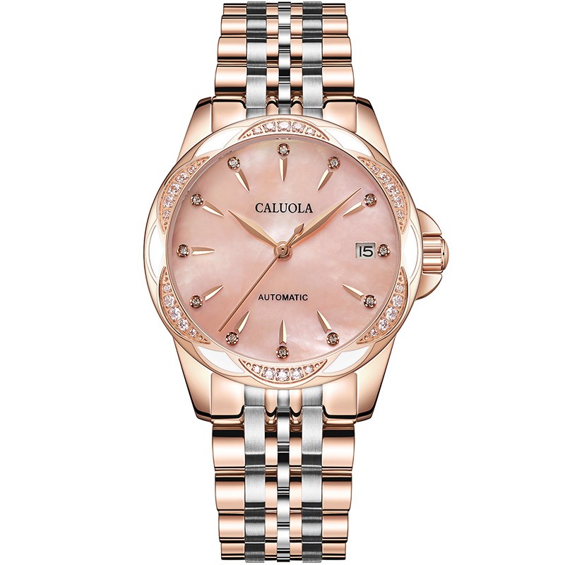 卡罗莱(caluola)女表2022年新款女士手表机械表陶瓷防水镶钻简约气质
