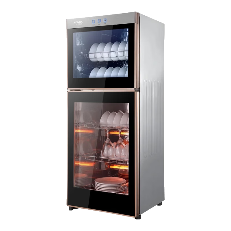 志高（CHIGO）消毒柜家用立式高溫消毒柜商用廚房消毒碗柜大容量碗筷餐具茶杯消毒柜雙門分控消毒機(jī)器 二星級(jí) 100L 雙門（上2層下3層)