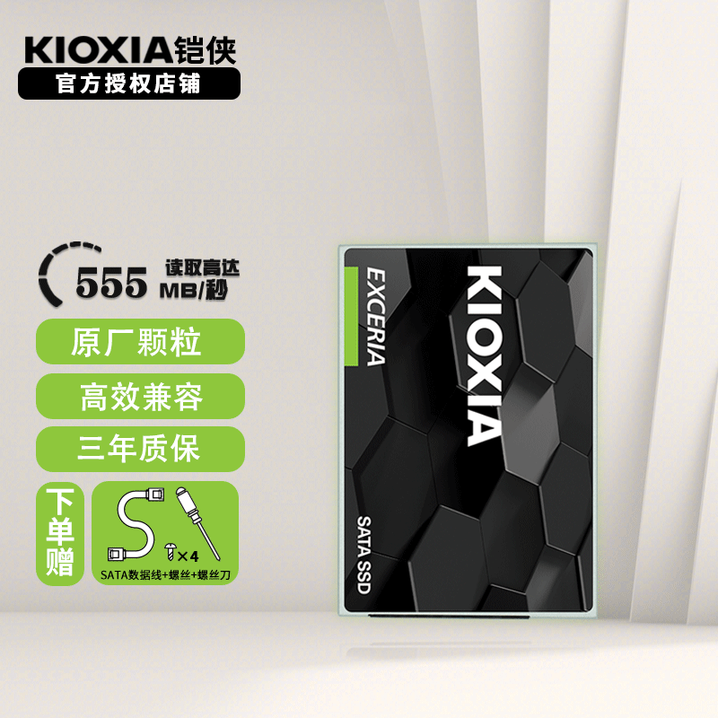 铠侠（Kioxia）TC10 固态硬盘SATA3.0接口2.5英寸SSD适用笔记本台式机一体机电脑 TC10 960G +装机套餐