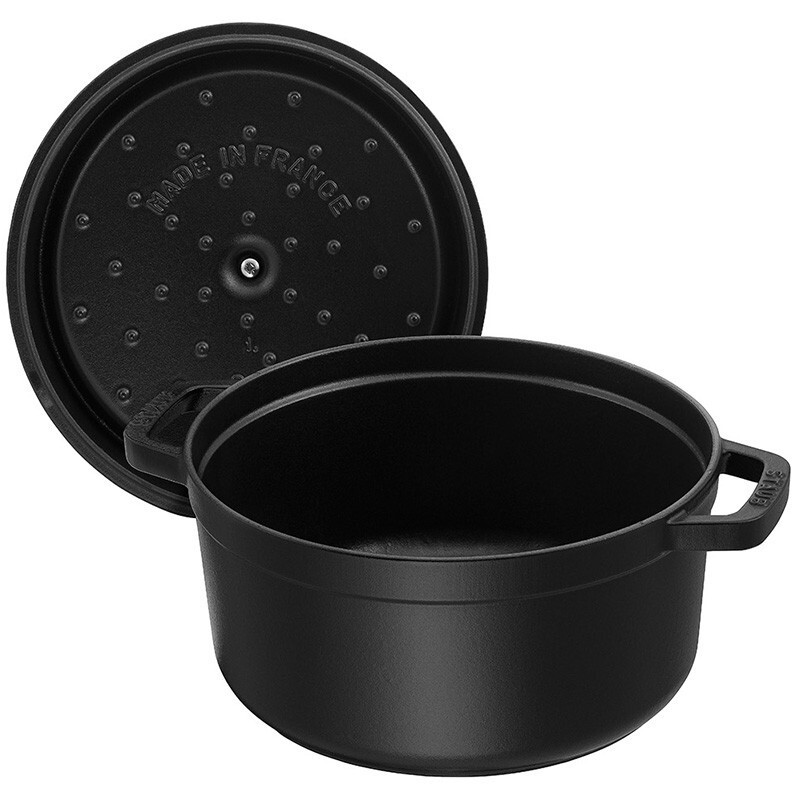 双立人(ZWILLING)铸铁锅Staub珐琅锅铸铁汤锅炖锅平底双耳煲汤锅家用火锅德国进口 纯黑色 26cm 26CM