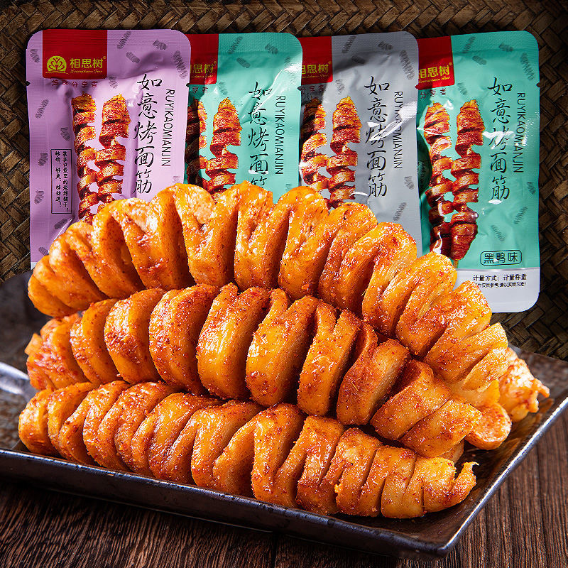 网红烤面筋湖南儿时散装辣条大豆制品手撕豆干怀旧休闲食品烧烤味