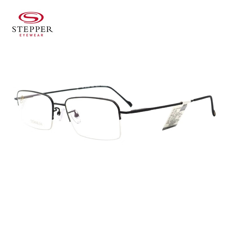 思柏（STEPPER）[免费配镜]近视眼镜框架钛材半框SI-71025-F090&蔡司佳锐1.67单光