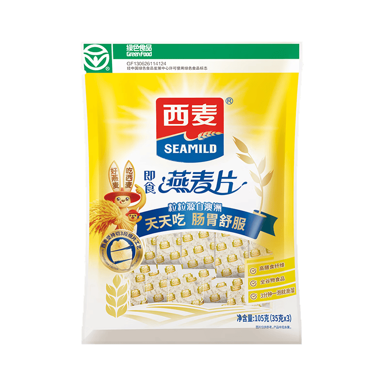 西麦即食纯燕麦片营养早餐代餐 冲饮谷物麦片膳食纤维 【只赠不卖】 105g*1