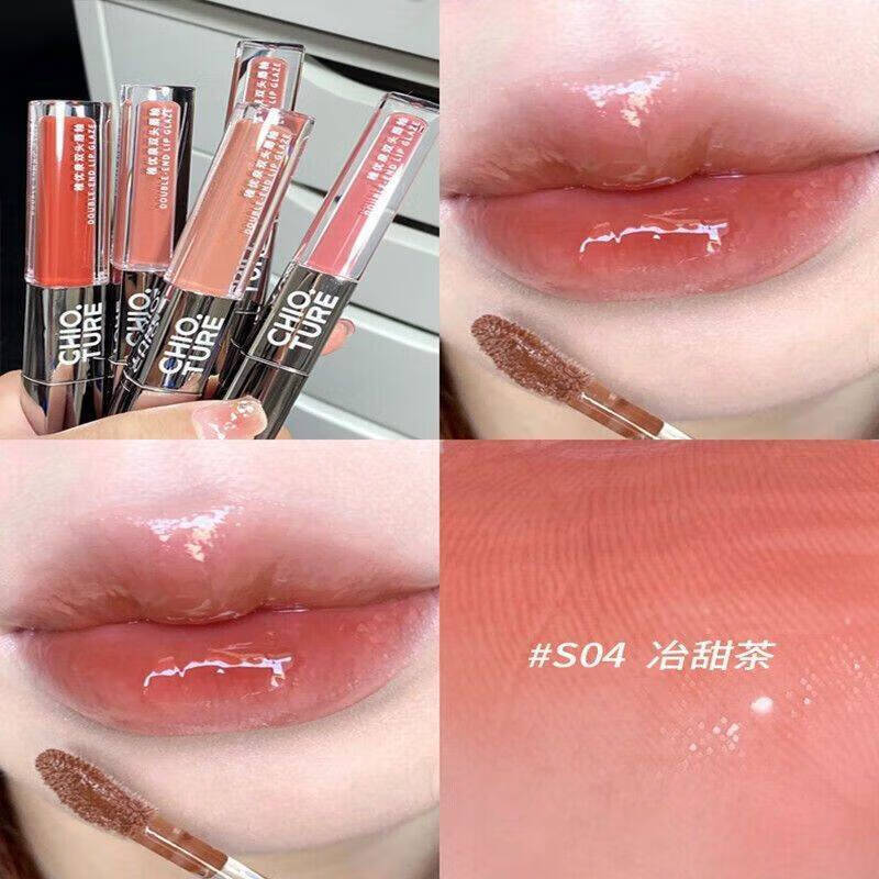 稚优泉稚优泉双头唇釉镜面水光透明唇蜜丝绒哑光唇泥女口红不易沾杯