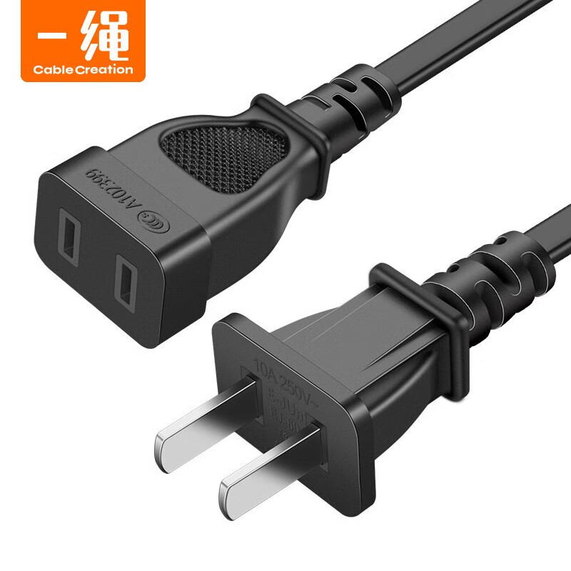 cable creation 电源延长线2插新国标两插10a电源线电脑电视显示器