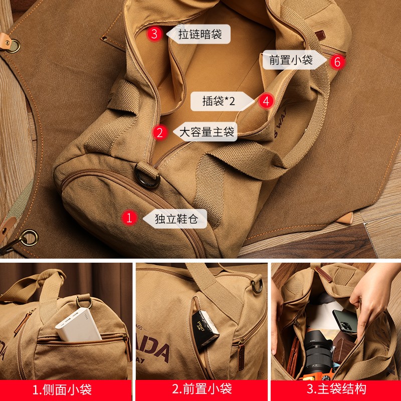 新潮代旅行包男大容量干湿分离健身包单肩训练运动斜挎包游泳手提行李包 蓝黑色【独立鞋仓】