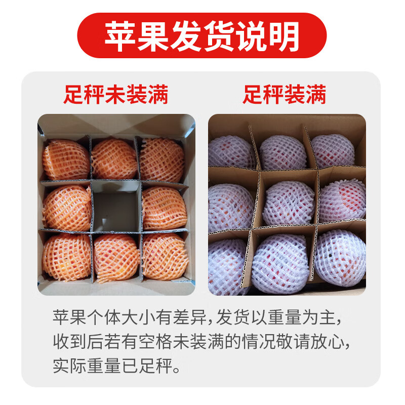 佳农陕西洛川高原苹果脆甜多汁25年新鲜红富士苹果家庭装多规格 75mm 3斤