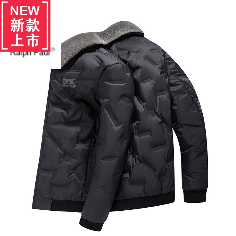 保罗polo男装美国经典2022秋新款羽绒服男短款翻领加厚上衣休闲羊羔毛