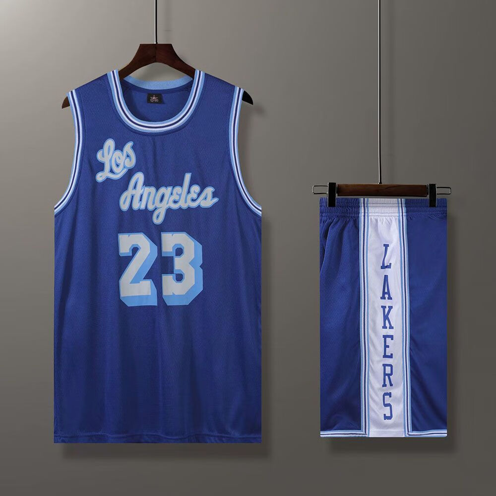 supnba21新赛季湖人队球衣詹姆斯23号24号复古篮球服套装定制韦德3号