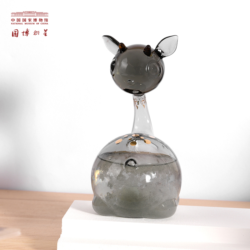 中国国家博物馆（NATIONAL MUSEUM OF CHINA）父亲节礼物小鹿风暴瓶创意萌宠潮流摆件国潮文创礼品送女友 鹿贝镇天气瓶-白色