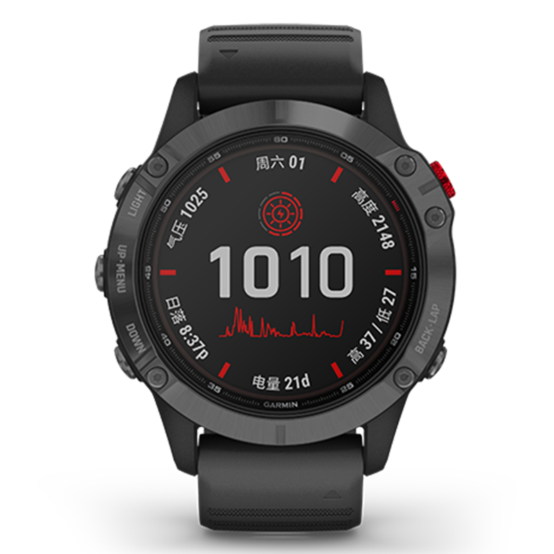 GARMIN 佳明 Fenix6 运动手表 010-02410-42 黑色 47mm 太阳能旗舰版