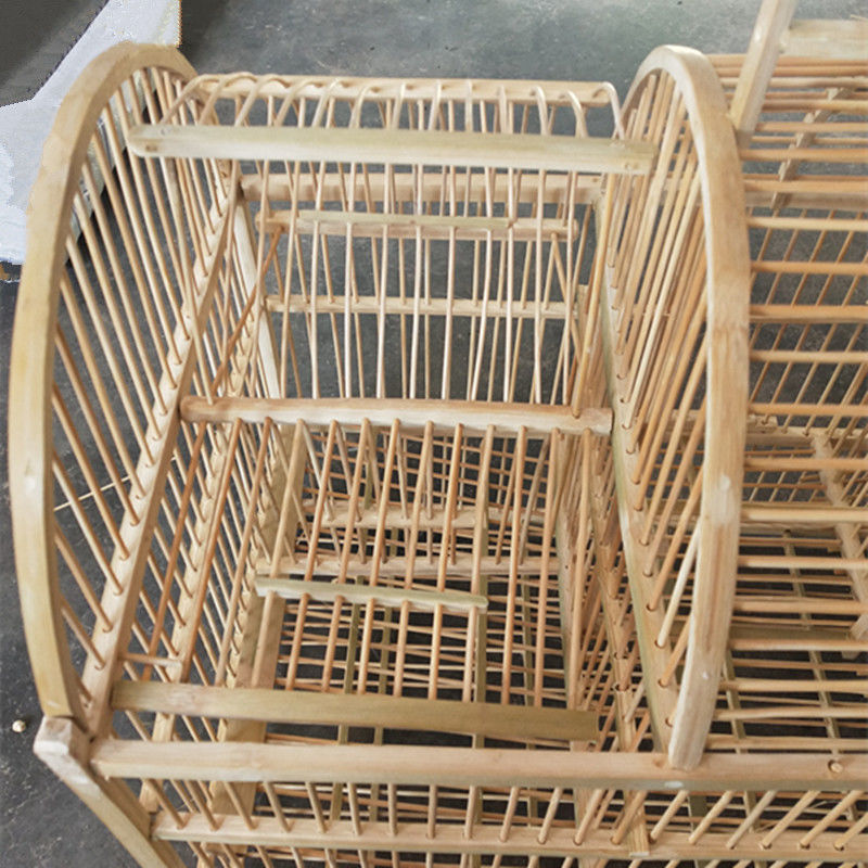 皆百福新款关笼竹制自动防风鸟笼拍笼滚笼翻笼打笼踏笼竹制品手工笼