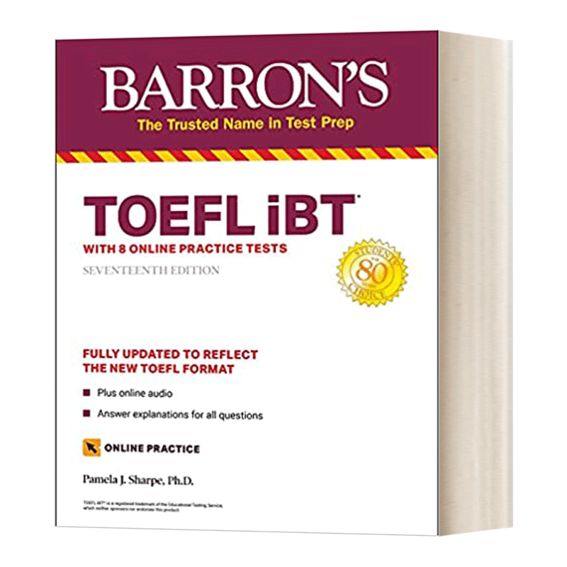 【二手书】 toefl ibt with 8 online practice tests 托福指南 英文