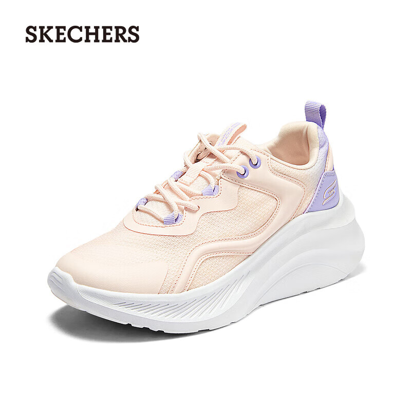 斯凯奇（Skechers）女鞋夏季糕糕鞋网面透气女士绑带休闲运动鞋 浅粉色/LTPK 37