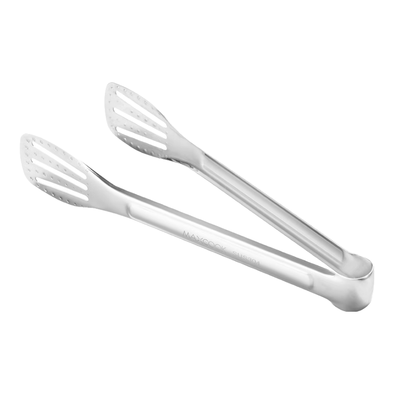 美廚（maxcook）304不銹鋼食品夾 加長食物夾蛋糕夾 面包烘焙夾子 防燙 MCCU9717
