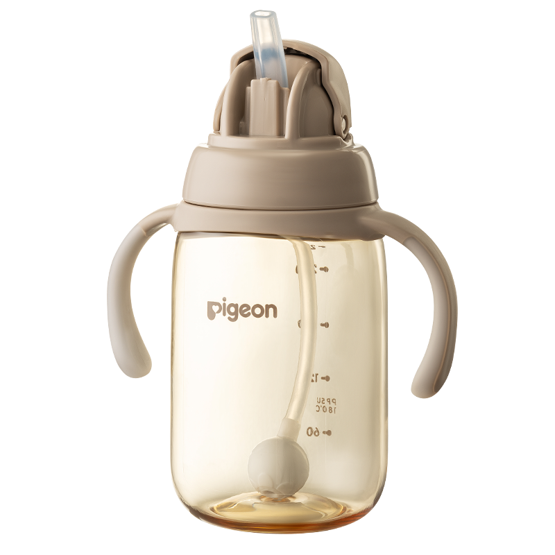 贝亲pigeon水杯重力球水杯ppsu材质宝宝水杯简约风格系列9个月以上附