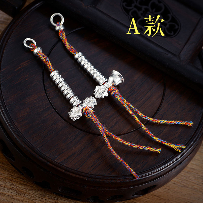 s925银藏式计数器 紫檀金刚星月菩提配饰diy佛珠手串念珠文玩配件 a款