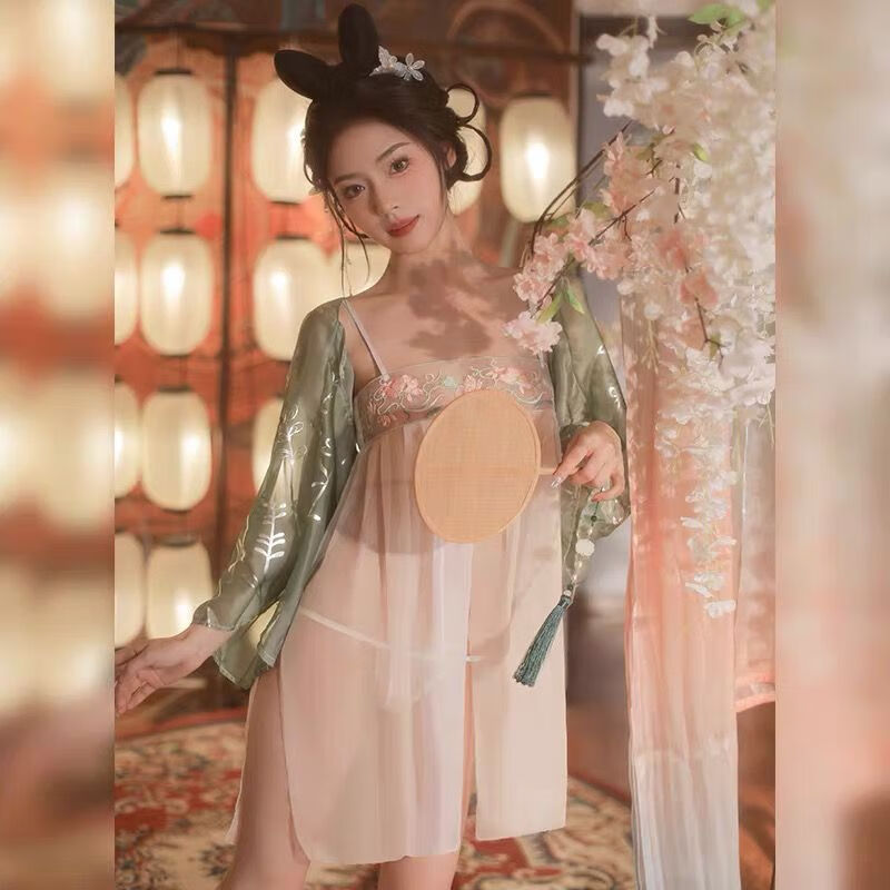 卡维妲新品古风魅惑汉服纯欲复古风汉服薄纱旗袍性感内衣肚兜免脱情趣