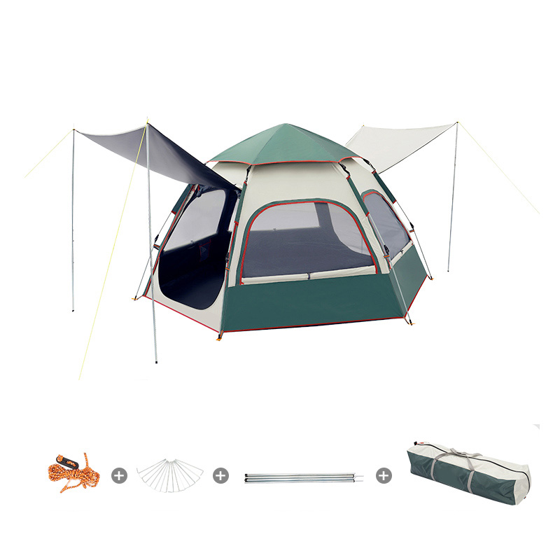 海笛 双层黑胶豪华款 黑胶帐篷户外加厚全自动防暴雨防晒装备便携式my