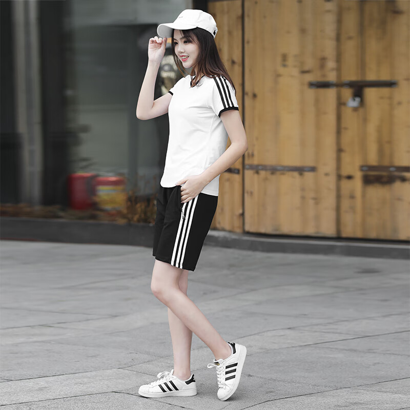 山头林村中考运动套装女初中生体育中招考试衣服宽松体考服健身跑步