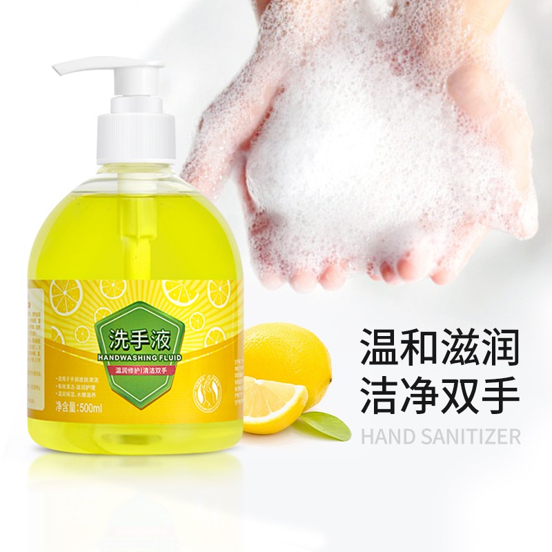 泡沫洗手液滋潤溫和健康呵護手部清潔易沖洗泡泡洗手液家庭裝大瓶 檸檬清香泡沫洗手液500mlx2瓶