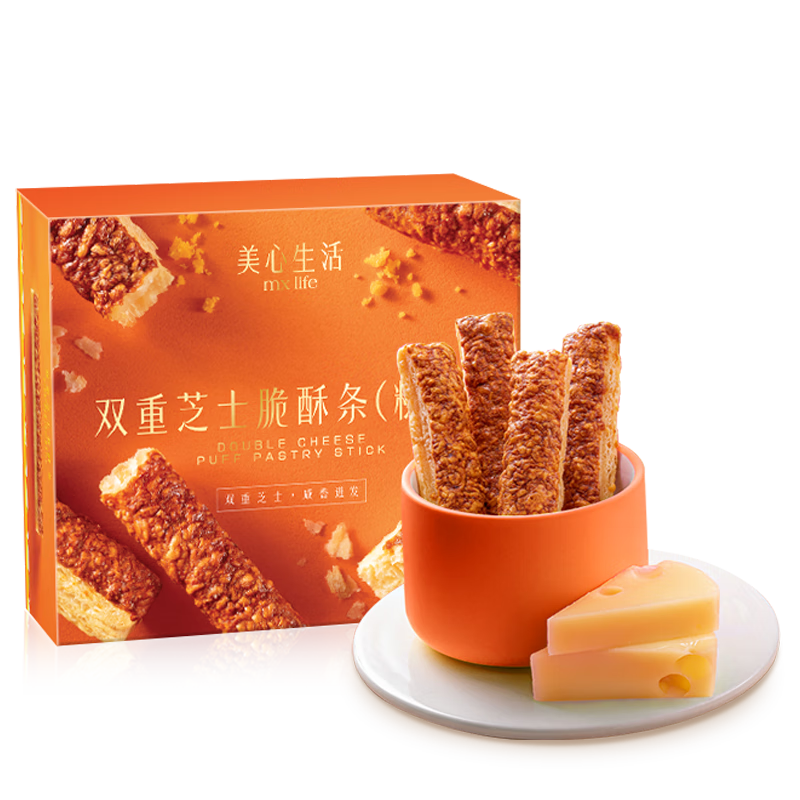 美心生活糕點(diǎn)脆酥條千層酥 芝士海苔櫻花蝦風(fēng)味休閑下午茶辦公室零食小吃 雙重芝士味80g