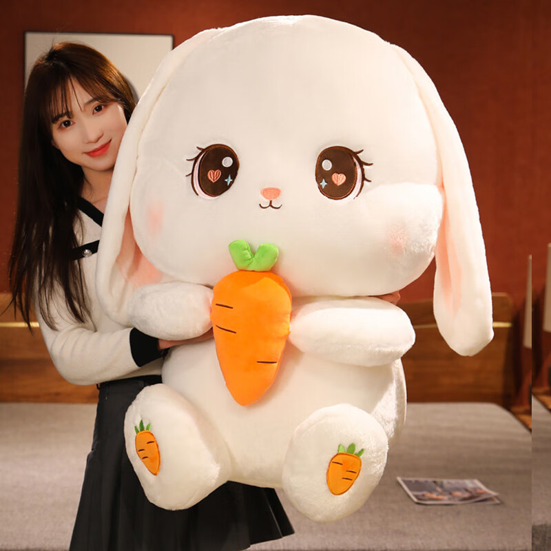 达威龙 可爱兔兔毛绒玩具女孩长耳朵兔子抱枕女生大白兔布娃娃陪睡觉
