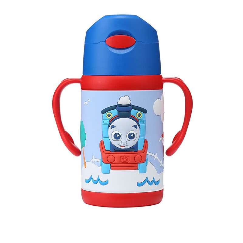 托马斯和朋友(Thomas&Friends)儿童保温杯不锈钢双柄吸管杯保温水杯水壶300ml（托马斯-红柄）6302