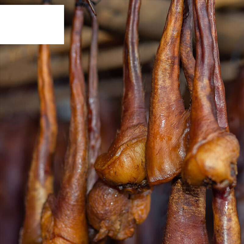 虎钢馋烟熏腊猪尾巴四川土特产腊肉腌腊味烟熏肉腊肉500g 猪尾巴500g