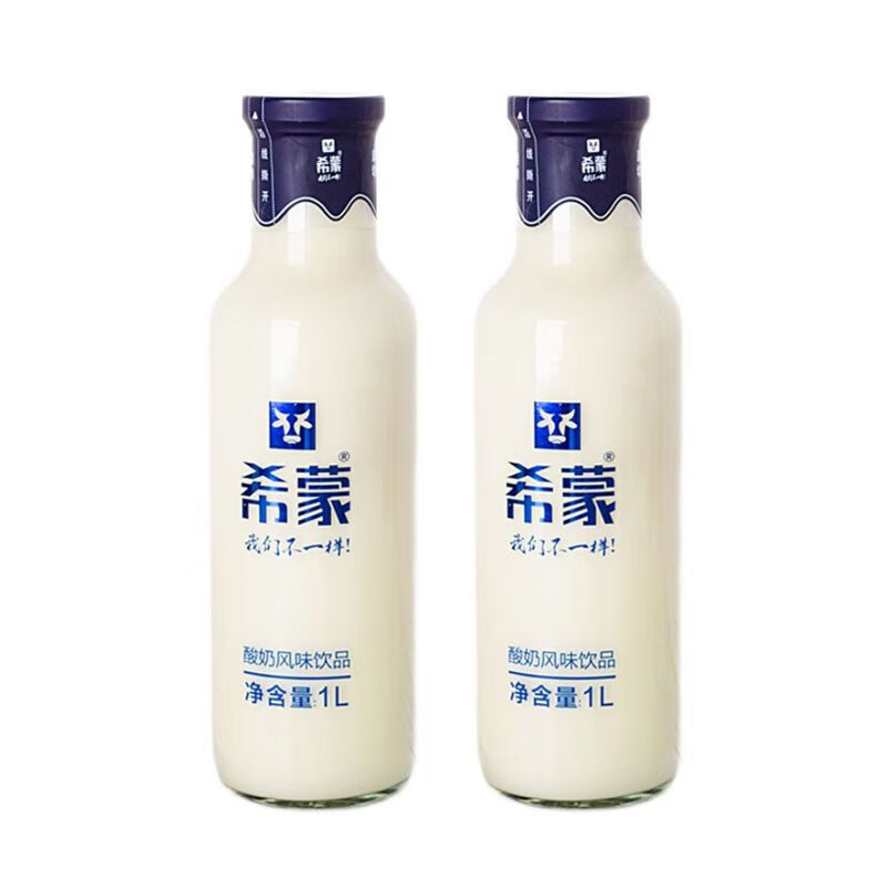 食怀希蒙酸奶整箱装常温早餐1升原味玻璃瓶大瓶1l包装1l*2瓶 1l*2瓶