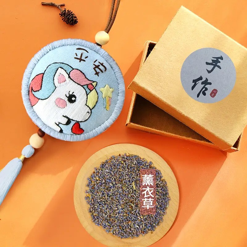 坤米diy独角兽平安福手工刺绣自绣男女情侣diy平安符材料包御守