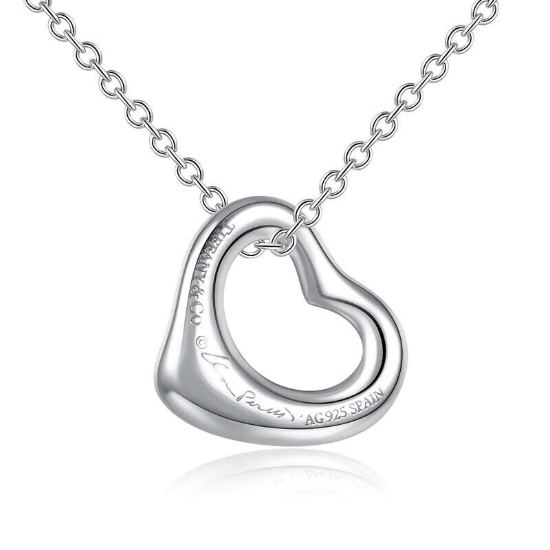 tiffany & co蒂芙尼项链女纯银心型吊坠女士锁骨链优雅情人节礼物送