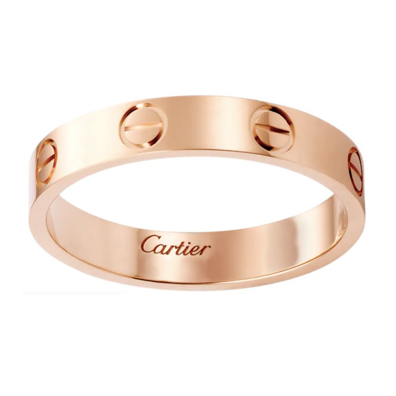 cartier/卡地亚戒指 love结婚对戒窄款戒指 玫瑰金色18k金 b4085200