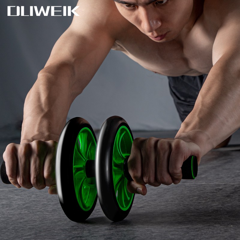 杜威克健腹轮静音型双轮健腹器腹肌轮健腹轮滚轮 绿色