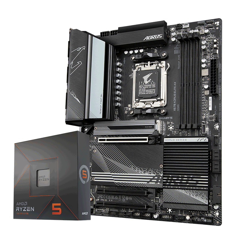 技嘉（GIGABYTE）主板CPU套装 X670 AORUS ELITE AX+AMD 7000系列 锐龙5 7600X 处理器