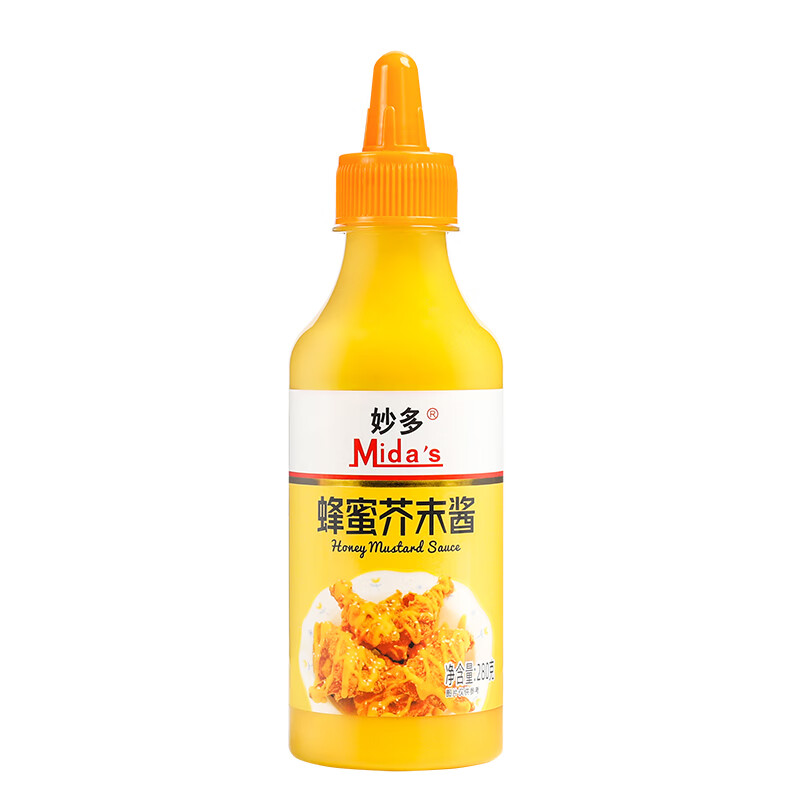 妙多 mida’s 蜂蜜芥末酱 黄芥末酱 韩式炸鸡薯条蘸酱沙拉酱 280g