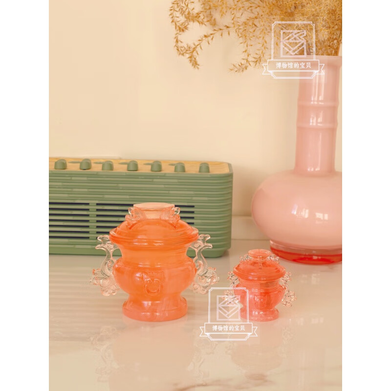 南京博物馆小粉炉博物院文创芙蓉石蟠耳盖炉大摆件冰箱贴挂件节日 芙蓉石蟠螭耳炉大摆件